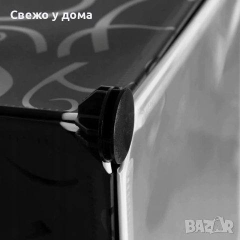 Черен модулен шкаф за обувки 3 модула – 6-етажен органайзер с вратички, снимка 3 - Шкафове - 54790525