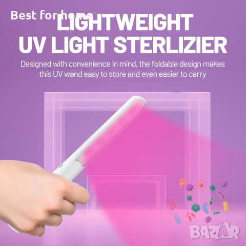 REAL SIMPLE RS UV Light Sanitizer Wand - Преносимо UVC дезинфекциращо устройство за дома, снимка 2 - Други стоки за дома - 54652164