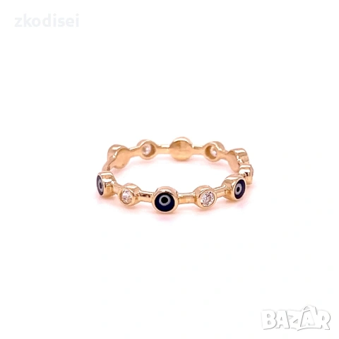 Златен дамски пръстен 1,44гр. размер:54 14кр. проба:585 модел:38759-1, снимка 2 - Пръстени - 54154125