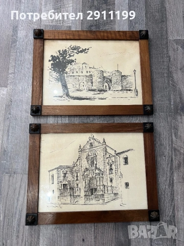 Антикварна картина, 6 бр., снимка 8 - Картини - 54243082