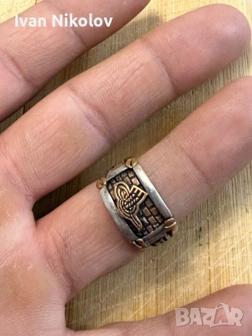 Османски мъжки  сребърен пръстен с тугра 