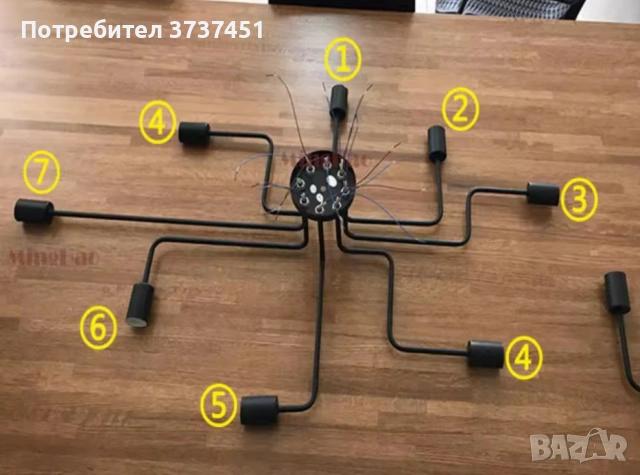 Винтидж лампа за таван, снимка 2 - Лампи за таван - 55211086