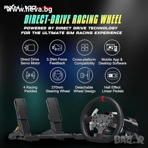 PXN V10 Ultra Direct Drive Racing Wheel 3.2Nm, снимка 3 - Други игри и конзоли - 54480806