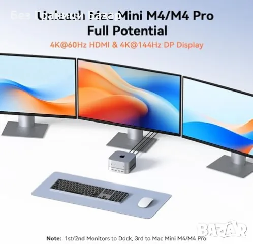 Нов Mac Mini M4 Pro хъб стойка TobenONE 4K HDMI DP NVMe SSD 10Gbps, снимка 4 - Друга електроника - 55646962