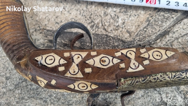 Стара реплика на кремъчен пистолет , снимка 7 - Други ценни предмети - 54647995