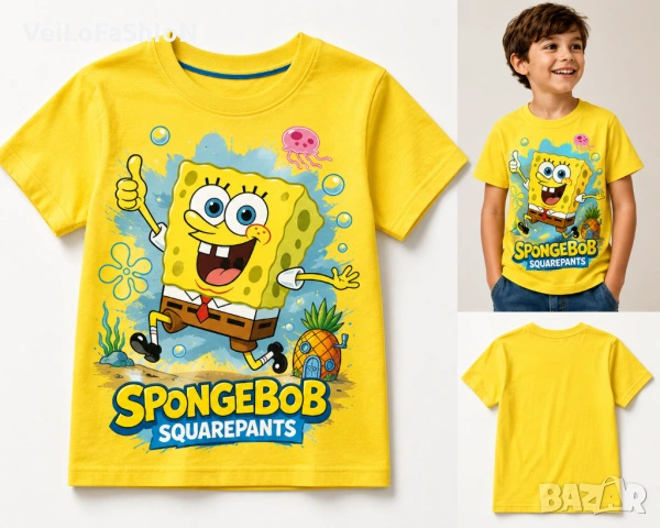 Нова детска тениска с героя Спондж боб (SpongeBob) 