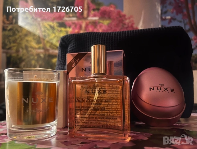 NUXE Мултифункционално сухо масло+ подарък NUXE ароматна свещ и четка за коса 