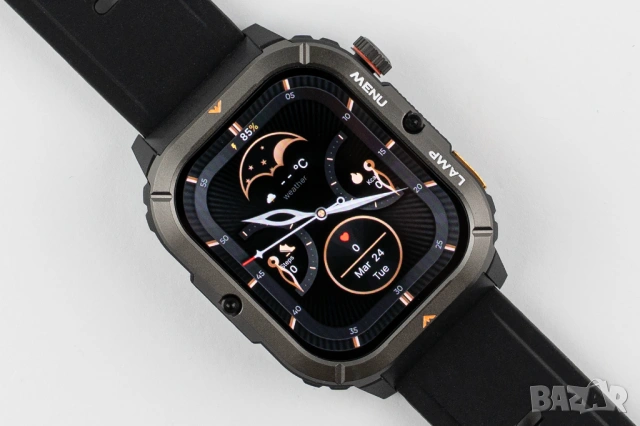 Смарт часовник AGM Legion 3 - 1.95" AMOLED, 5ATM, IP68, снимка 4 - Смарт часовници - 54143785