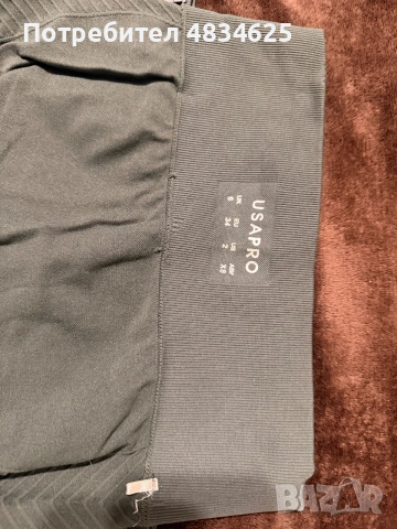 Клинове USA Pro - Тъмно бордо зелено, размер UK 6 (стил Gymshark/Sculpt), снимка 3 - Клинове - 55286847