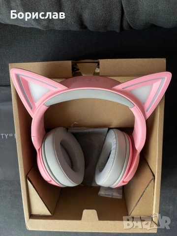 Razer Kraken Kitty V2 BT Quartz Edition, снимка 3 - Bluetooth слушалки - 54455183