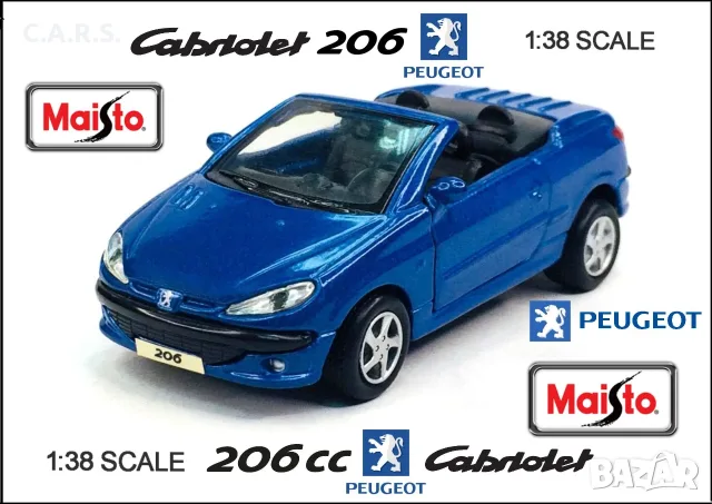 Peugeot 206 CC Cabrio Maisto - Мащаб 1:38