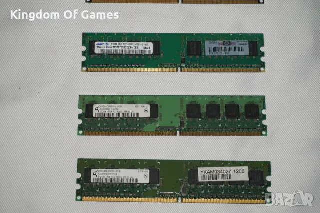 Лот от 28 броя RAM ПАМЕТ DDR2 512MB/DDR3 2GB/1GB Тествана и Работеща за Настолен Компютър, снимка 3 - RAM памет - 55501350