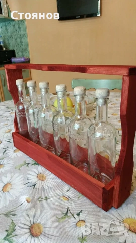 Подаръчен сет с бутилки в дървена кутия, снимка 3 - Колекции - 54855215