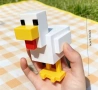 3D minecraft chicken Пикселна фигурка статуетка Пиле Майнкрафт за игра и украса торта играчка, снимка 3