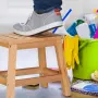 Дървено стъпало/табуретка от естествено дърво, ниска поставка за цветя Relaxdays , снимка 2