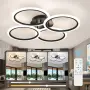 Смарт LED полилей/плафон с 4 пръстена и дистанционно за таван (димер, 3000–6000K), снимка 3