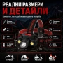Евтин акумулаторен LED челник фенер за глава USB зареждане 18650 zoom регулиране на светлината, снимка 4