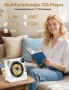 CD плейър Greadio CD86, Bluetooth 5.1, мултифункционален CD плейър с високоговорители, дистанционно , снимка 8
