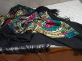 Gypsy floral multi 70 s Folkschal полски вълнен 144х144см ресни 12 см, снимка 4