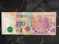 Банкнота - Аржентина - 100 песо UNC | 2012г., снимка 1