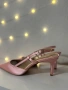 Нови елегантни сатенени обувки – цвят Пудра, снимка 5
