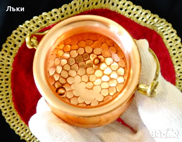 Медно менче 100 мл. , снимка 2 - Антикварни и старинни предмети - 53952032