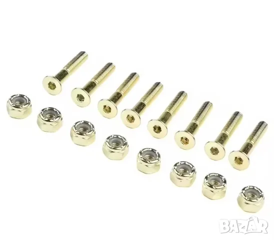 M5x25mm Златни болтове и гайки за скейтборд скейт златисти цвят злато хардуер skate hardware 