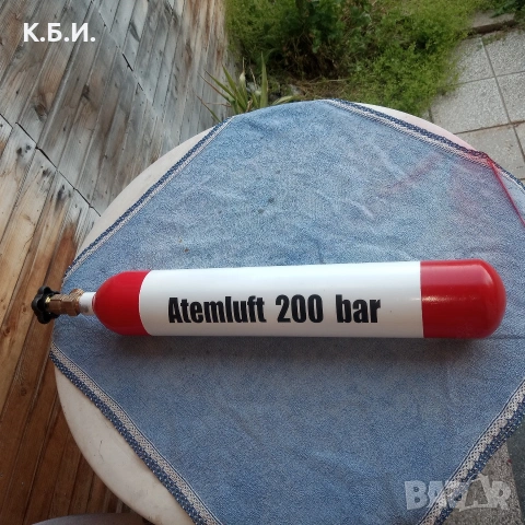 Продавам МЕТАЛНА БУТИЛКА - 4L - 200 BAR - АТМОСФЕРИ работно налягане, снимка 2 - Въздушно оръжие - 54346360