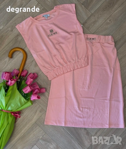 💫Дамски Комплект 🎀LOEWE 🎀Наличен в Бяло и Розово🎀, снимка 2 - Комплекти - 54980485