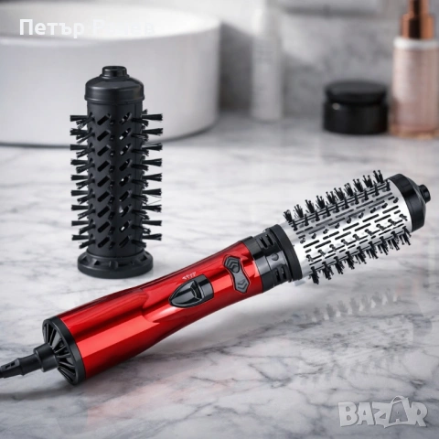 Професионална електрическа четка 3-в-1 за изправяне, къдрене и сушене, 1200W, автоматично въртене, снимка 6 - Сешоари - 53985201