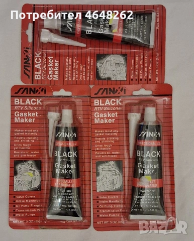 Черен силикон за гарнитури SANxi Black RTV