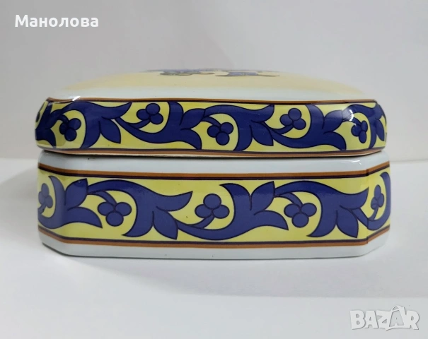 Кутия от керамика, репродукция на Френско народно изкуство, Fa ïence de Quimper., снимка 7 - Други ценни предмети - 55255816