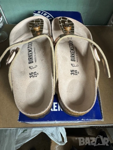 Дамски Сандали от Естествен Велур, Birkenstock Gizeh Gator Gleam Copper 1016050 Анатомични, Джапанки, снимка 6 - Сандали - 54511567