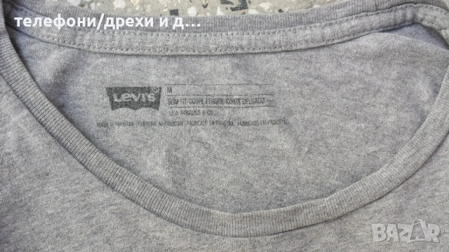 Оригинална памучна тениска Levi's (M), снимка 3 - Спортни дрехи, екипи - 54890070