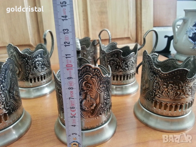 стари руски подстакани поставки за чаши , снимка 2 - Антикварни и старинни предмети - 16304957