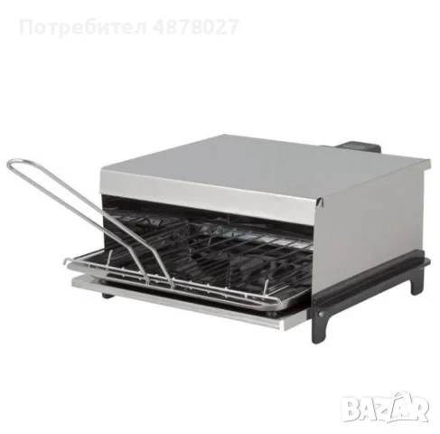 Парти грил Rosberg 800W, Демонтиращи се дръжка и бр. 1 скара, Тавичка за мазнина, Инокс, 2 ГОДИНИ ГА, снимка 7 - Скари - 55499757