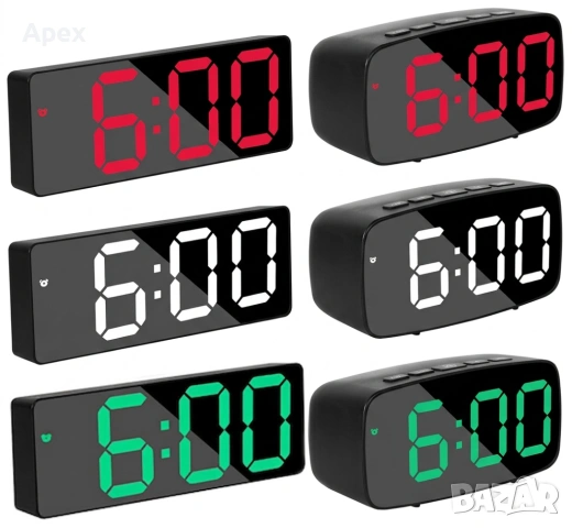 Светещ ЛЕД Часовник на Ток.Дигитален Будилник.Електрически Светещи Часовници/Будилници Големи Цифри