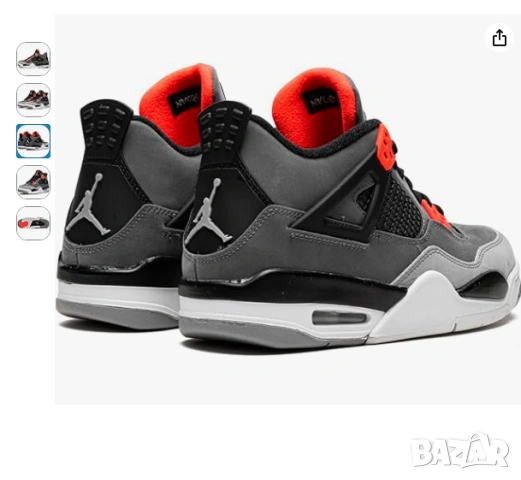 Air Jordan IV (4) Retro (FIBA) номер 36 ,5 оригинални маратонки / кецове , снимка 5 - Детски маратонки - 54000144