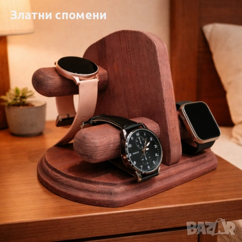 Дървена поставка за часовници, снимка 2 - Декорация за дома - 54800671