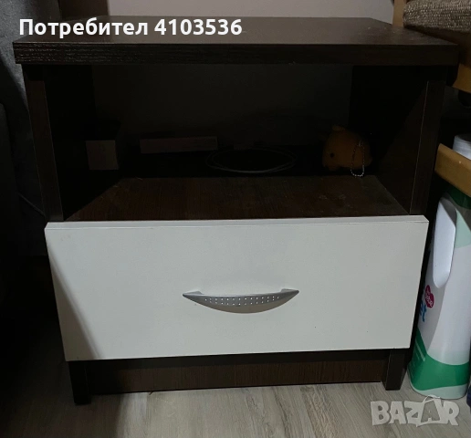 Скрин + 2 бр нощни шкафчета цвят венге, снимка 4 - Скринове - 54963504
