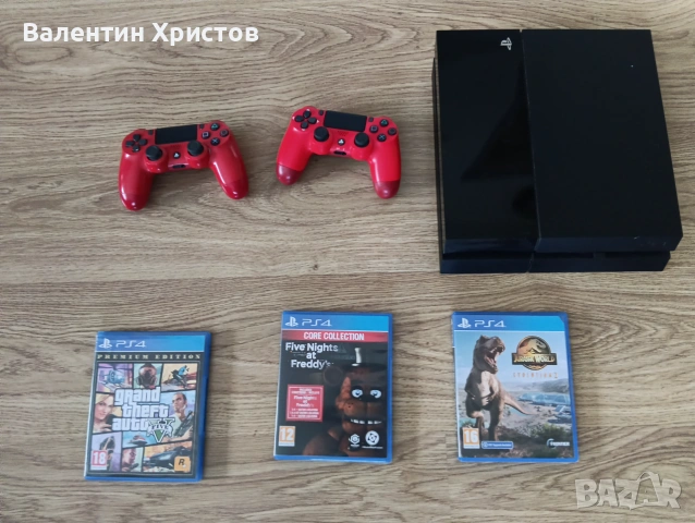 PS4 FAT EDITION + 2 Оригинални контролера + 3 ТОП игри 1TB (1000GB) памет 
