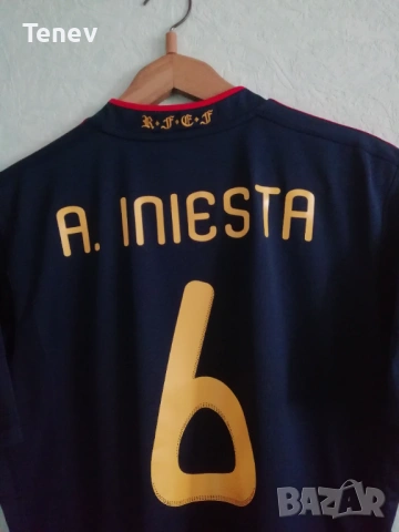 Spain Iniesta Final 2010 Adidas оригинална мачова тениска фланелка Испания Иниеста екип Световно , снимка 5 - Тениски - 43482299