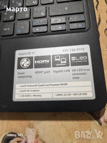 Acer Aspire ES1-132, снимка 8 - Лаптопи за дома - 54406420