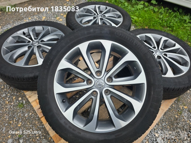 Летш джанти 18ки 5х114.3 Nissan + летни гуми 215/55/18 Continental