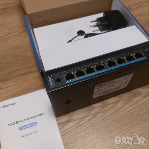 Нов 10-портов 2.5G Суич GiGaPlus (8 x 2.5G RJ45 + 2 x 10G SFP+) Метален / Безшумен, снимка 3 - Суичове - 55346889