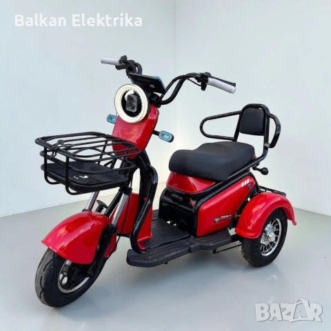 Двуместна Електрическа Триколка PUDDING 1800 - ЧЕРВЕНА, снимка 2 - Мотоциклети и мототехника - 54263328