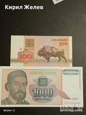 Лот банкноти 10 броя БЕЛАРУС, ЮГОСЛАВИЯ, ЕГИПЕТ непрегъвани нови за КОЛЕКЦИЯ 54055, снимка 12 - Нумизматика и бонистика - 54828190