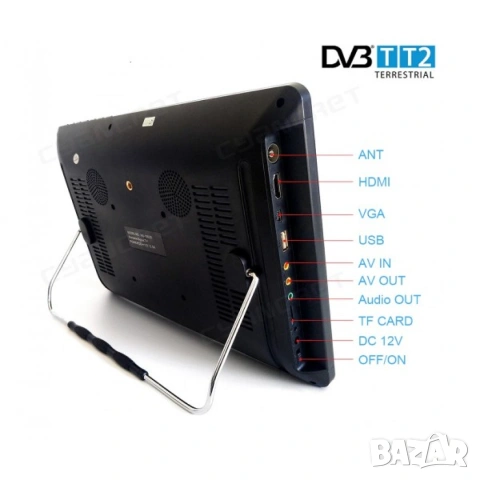 Портативен телевизор Perfect TV16, 10-16 инча, 12/220V, Цифров тунер DVB-T2