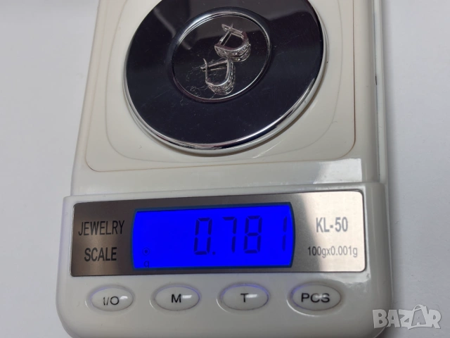Златни Детски Обеци 0,78 грама 14K(проба 585) бяло злато с циркони, снимка 12 - Обеци - 54925131