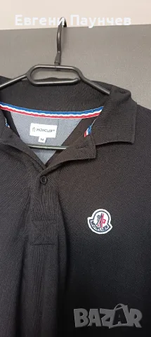 Moncler мъжка поло фланелка с дълъг ръкав размер М в черен цвят , снимка 2 - Блузи - 55393817